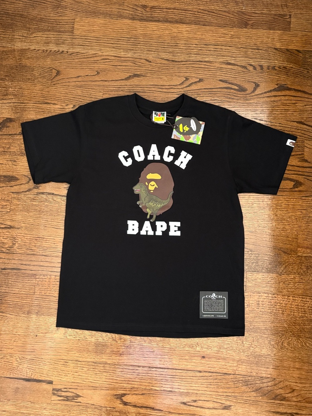 Bape x Coach Rexy Black Tee Shirt Mens Size M - new with tags